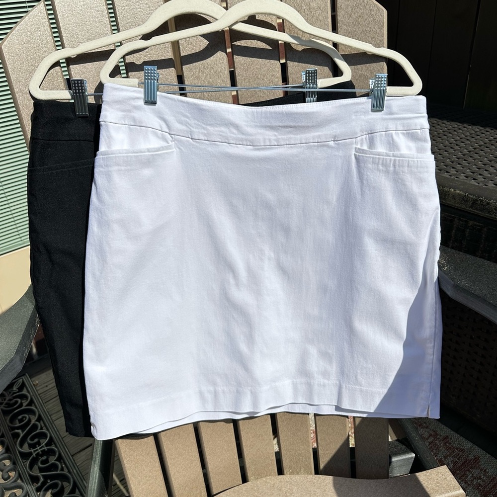 Chico's - A pair of Bridgette pull on skorts.  1 White and 1 Black.